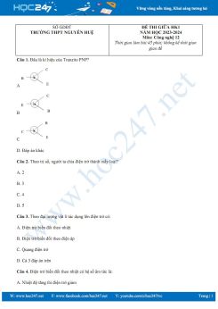 Đề thi giữa HK1 năm 2023 -2024 có đáp án môn Công nghệ 12 Trường THPT Nguyễn Huệ