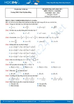 Đề thi giữa HK1 môn Toán 8 CD năm học 2023 - 2024 Trường THCS Thái Thị Kim Hồng có đáp án