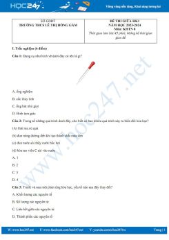 Đề thi giữa HK1 môn KHTN 8 KNTT năm học 2023-2024 có đáp án Trường THCS Lê Thị Hồng Gấm