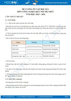 Đề cương ôn tập HK1 môn Công nghệ 8 Kết nối tri thức năm 2023-2024
