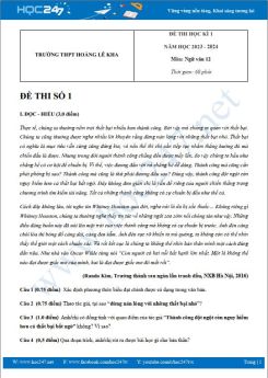Bộ 3 đề thi HK1 môn Ngữ văn 12 năm 2023-2024 có đáp án trường THPT Hoàng Lê Kha