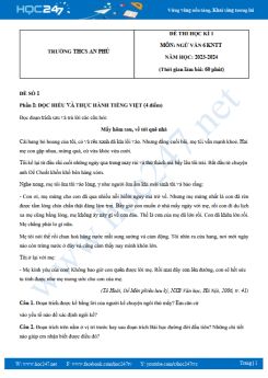 Bộ 3 đề thi HK1 môn Ngữ văn 6 CTST có đáp án năm 2023-2024 trường THCS An Phú