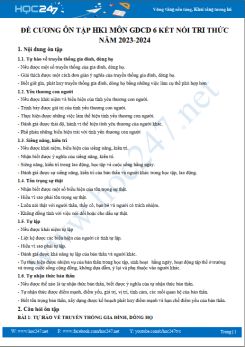 Đề cương ôn tập HK1 môn GDCD 6 KNTT năm 2023-2024