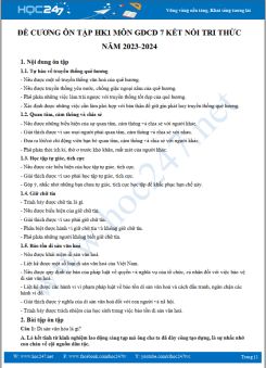 Đề cương ôn tập HK1 môn GDCD 7 KNTT năm 2023-2024