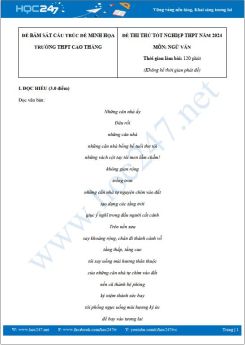 Đề thi thử Tốt nghiệp THPT môn Ngữ văn năm 2023-2024 trường THPT Cao Thắng có đáp án