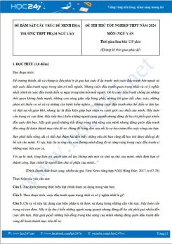 Đề thi thử Tốt nghiệp THPT môn Ngữ văn năm 2023-2024 trường THPT Phạm Ngũ Lão có đáp án