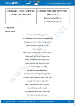 Đề thi thử Tốt nghiệp THPT môn Ngữ văn năm 2023-2024 trường THPT Lê Quý Đôn có đáp án