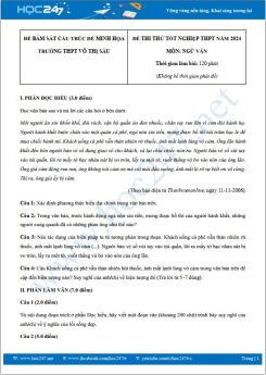 Đề thi thử Tốt nghiệp THPT môn Ngữ văn năm 2023-2024 trường THPT Võ Thị Sáu có đáp án