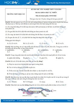 Đề thi thử Tốt nghiệp THPT môn Sinh học năm 2023-2024 trường THPT Đội Cấn có đáp án
