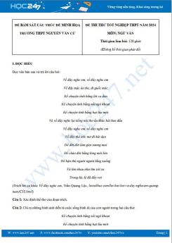 Đề thi thử Tốt nghiệp THPT môn Ngữ văn năm 2023-2024 trường THPT Nguyễn Văn Cừ có đáp án