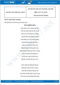 Đề thi giữa HK2 môn Ngữ văn 11 CD năm 2023-2024 có đáp án trường THPT Trường Chinh