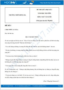 Bộ 3 đề thi giữa HK2 môn Ngữ văn 6 CD năm 2023-2024 có đáp án trường THCS Đống Đa