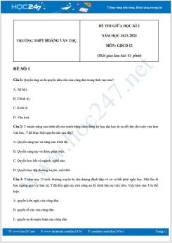 Bộ 3 đề thi giữa HK2 môn GDCD 12 năm 2023-2024 có đáp án trường THPT Hoàng Văn Thụ
