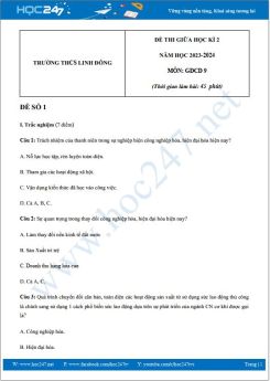 Bộ 3 đề thi giữa HK2 môn GDCD 9 năm 2023-2024 có đáp án trường THCS Linh Đông