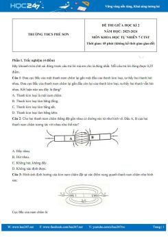 Đề thi giữa HK2 môn Khoa học tự nhiên 7 CTST năm 2023-2024 trường THCS Phú Sơn