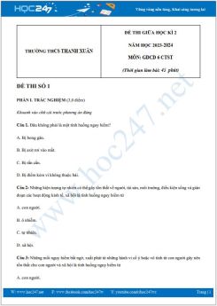 Bộ 3 đề thi giữa HK2 môn GDCD 6 năm 2023-2024 có đáp án trường THCS Thanh Xuân