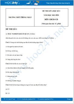 Bộ 3 đề thi giữa HK2 môn GDCD 6 năm 2023-2024 có đáp án trường THCS Thống Nhất