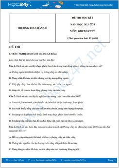 Đề thi HK2 môn GDCD 8 năm 2023-2024 có đáp án trường THCS Bàn Cờ