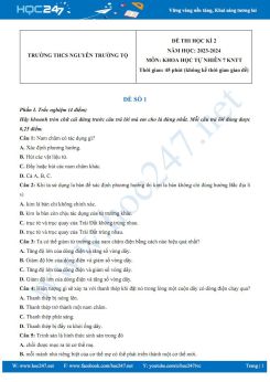 Bộ 3 đề thi HK2 môn Khoa học tự nhiên 7 KNTT năm 2023-2024 có đáp án trường THCS Nguyễn Trường Tộ