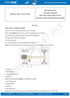 Bộ 3 đề thi HK2 môn Công nghệ 11 KNTT năm 2023-2024 có đáp án trường THPT Võ Văn Kiệt