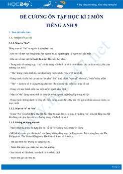 Đề cương ôn tập HK2 môn Tiếng Anh 9 năm học 2023-2024