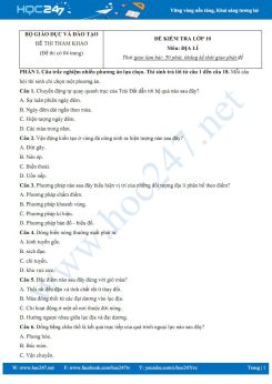 Đề kiểm tra minh họa năm 2025 môn Địa lí 10 Bộ GD&ĐT có đáp án