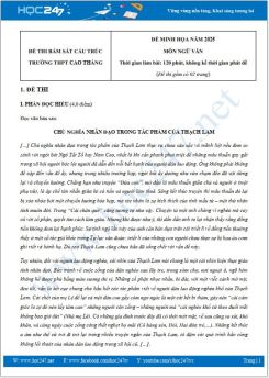 Đề minh họa Ngữ văn 11 cấu trúc thi THPT 2025 có đáp án trường THPT Cao Thắng